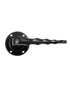 Дверная ручка для межкомнатной или входной двери на розетке черная 60мм 101R Amig