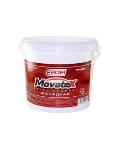 Краска водоэмульсионная PROFI фасадная 7кг Т04758 Movatex