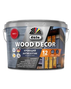 Антисептик Wood Decor кроющий биозащитный для дерева база 3 бесцветный 8 1 л Dufa