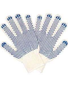 Трикотажные перчатки с ПВХ 6 нитей 10 класс белые 10 пар ПП 27600 10 Промперчатки