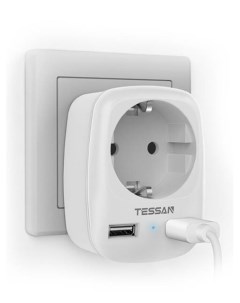 Сетевой фильтр TS 611 DE 1 Socket White Tessan