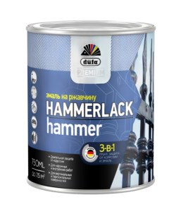 Эмаль на ржавчину Premium Hammerlack 3 в 1 гладкая RAL 9006 серебристая 0 75 л Dufa
