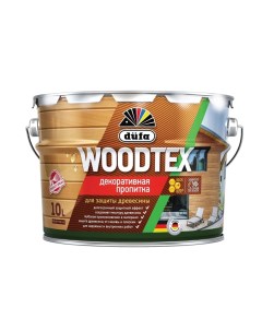Пропитка декоративная для защиты древесины алкидная Woodtex бесцветная 10 л Dufa