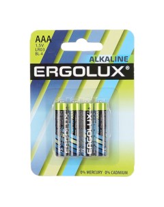 Батарейка щелочная Alkaline LR03 BL 4 AAA 1 5V 4 шт Ergolux