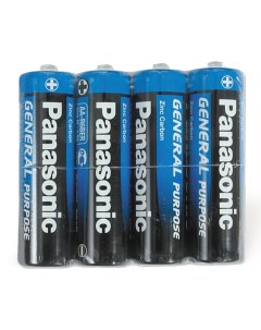 Батарейки КОМПЛЕКТ 4 шт AA R6 316 солевые пальчиковые в пленке 1 5 В Panasonic