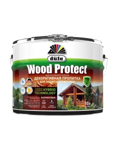 Водозащитная пропитка Wood Protect белый 10 л Dufa
