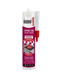 Герметик силиконовый нейтральный KSK 153 высокотемпературный 280 мл красный Kudo