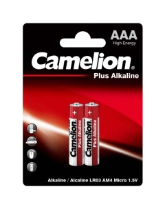 Батарейка Alkaline Plus LR03 BP2 AAA 1 5V 2 шт Camelion