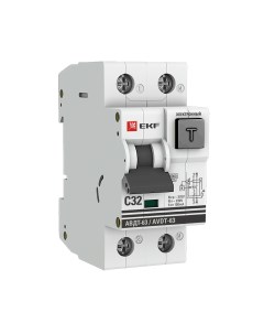 Дифференциальный автомат АВДТ 63 32А 100мА характеристика С электронный тип А 6кА Ekf