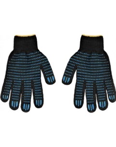Трикотажные перчатки с ПВХ черные 1 пара 100ч 1 Berta