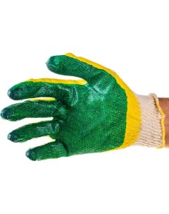 Рабочие перчатки латексный облив зеленый 10 пар Т1735 Волга полимер