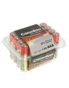 Батарейка алкалиновая Camelion Plus Alkaline AAA LR03 24BOX LR03 PB24 1 5В набор 24 Nobrand