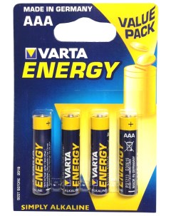 Батарейка Energy LR03 4BL 4 шт Varta