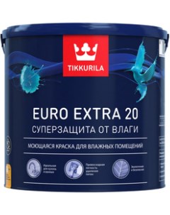 Краска EURO EXTRA 20 моющаяся для влажных помещений база A 9л 700001107 Tikkurila