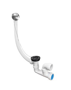 Сифон для ванны ALFA с переливом пробкой и цепочкой хромированный Sanplast