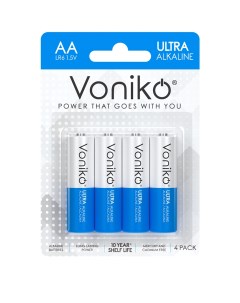 Батарейки Ultra алкалиновые AA 4 шт Voniko