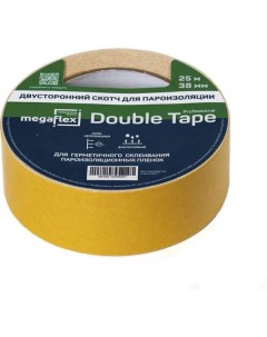 Двусторонняя клейкая лента для пароизоляции Megaflex double tape 38 мм 25 м MEGDO 38 25 Мегафлекс