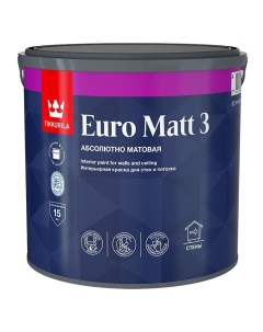 Краска Euro Matt 3 база A 9 л Tikkurila