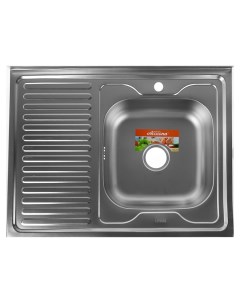 Мойка кухонная AC6080 R накладная правая толщина 0 6 мм 800х600х165 мм декор Accoona