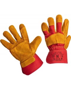 Перчатки защитные спилковые комбинированные усиленные желтые 971991 спилок с хб усил Nobrand