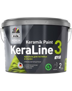 Краска для стен и потолков Premium KeraLine Keramik Paint 3 глубокоматовая белая база Dufa