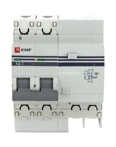 Дифференциальный автомат АД 2 16А 30мА хар C AC электронный защита 270В 4 5кА Ekf