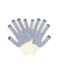 Трикотажные перчатки с ПВХ 6 нитей 10 класс белые 100 пар ПП 27600 100 Промперчатки