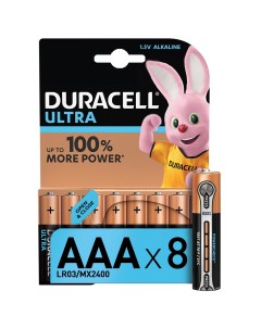 Батарейки Ultra AAA LR03 Alkaline 8 штук 1 5 В Duracell
