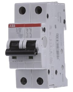 Выключатель автоматический модульный S202 2п С 10 А 6 кА Abb