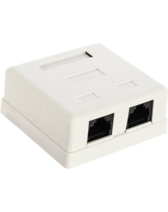 Настенная розетка 2 порта RJ 45 категория 5е белая SM2 4545 WH Twt