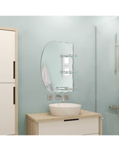 Зеркало в ванную комнату 80 70 см Ассоona A603 3 полки Accoona