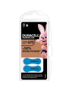 Батарейки DURАCELL ZA675 для слух аппаратов бл 6шт Duracell