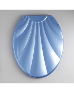 Сиденье для унитаза с крышкой Ракушка 44 5x37 см цвет голубой перламутр Росспласт