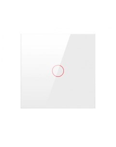 Умный выключатель с Алисой Яндекс Wi Fi одиночный сенсорный белый стеклянный Tuya