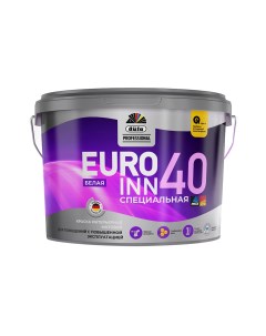 Краска моющаяся Euro Inn 40 база 1 белая 2 5 л Dufa