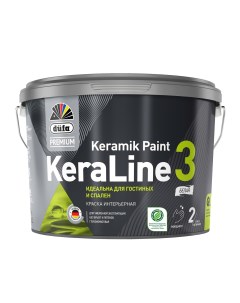 Краска для стен и потолков Premium KeraLine Keramik Paint 3 глубокоматовая белая база Dufa