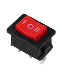 Выключатель клавишный Mini ON OFF ON красный с нейтралью 36 2144 Rexant
