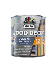 Антисептик Wood Decor кроющий декоративный для дерева галечный 0 9 л Dufa