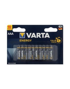 Батарейка алкалиновая Energy AAA LR03 10BL 1 5В блистер 10 шт Varta