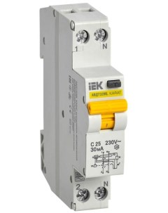 Выключатель автоматический дифференциального тока С 25А 30мА АВДТ32МL KARAT MVD12 1 02 Iek