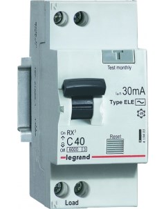 Выключатель автоматический дифференциальный RX3 1п N 20А C 30мА тип AC код 419400 leg Legrand