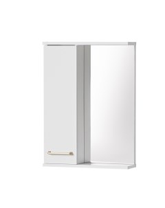 Шкаф зеркальный Порто 50 белый беж фурнит без подсветки Акваль