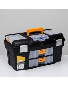 Ящик для инструментов 21 Гефест с двумя консолями и коробками цвет черный Idea
