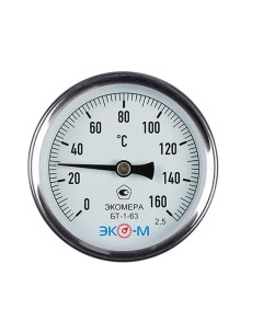 Термометр биметаллический БТ 1 63 0 160С L 100 Экомера