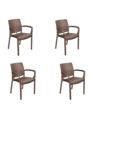 Садовый стул Садовое кресло ABS пластик 59х55х82 см 4 шт Эльфпласт
