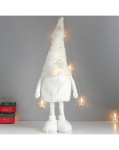 Кукла интерьерная Дед Мороз в белом колпаке с золотом раздвижной 80х22х14 см Nobrand
