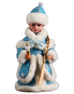Новогодняя фигурка Снегурочка пушистой шубке Р00012810 1 шт Зимнее волшебство