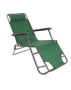 Кресло шезлонг складной туристическое зеленое текстиль с металлом 153 Х 60 Х 79 см Maclay