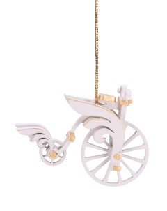Елочная игрушка Ретро велосипед 1013 Angel T04741 1 шт белый Wood-souvenirs