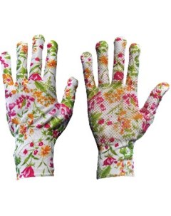 Перчатки с точечной заливкой цветочные S Русский огород